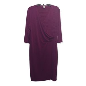 3 Chico's Pink Print Cinched Waist Stretchy Dress